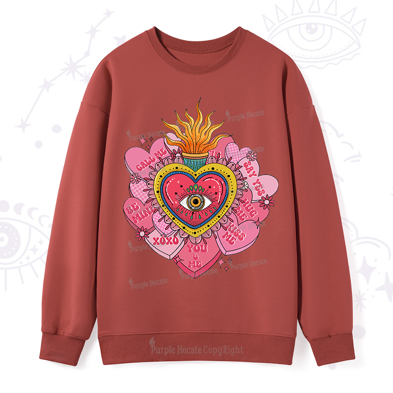 Purplehecate The Eye of the Heart Valentine Sweatshirt