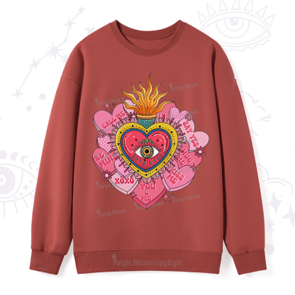 Purplehecate The Eye of the Heart Valentine Sweatshirt