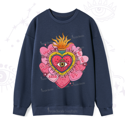 Purplehecate The Eye of the Heart Valentine Sweatshirt