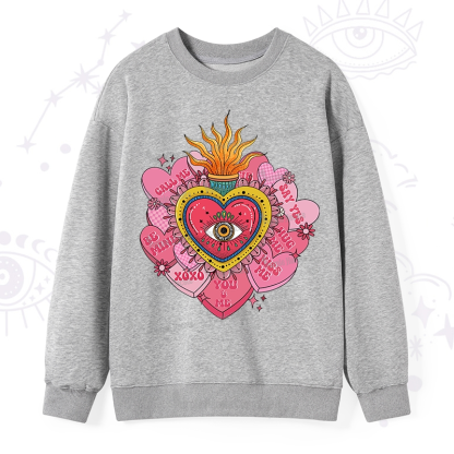 Purplehecate The Eye of the Heart Valentine Sweatshirt