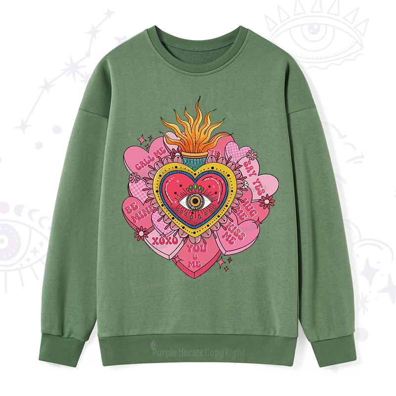 Purplehecate The Eye of the Heart Valentine Sweatshirt