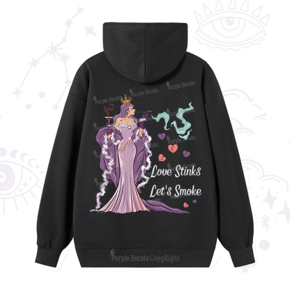 Purplehecate Love Stinks Let's Smoke Valentine Hoodie