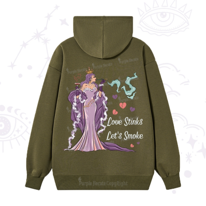 Purplehecate Love Stinks Let's Smoke Valentine Hoodie