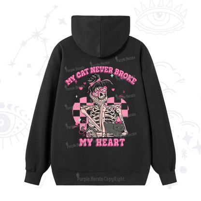 Purplehecate My Cat Never Broke My Heart Valentine Hoodie