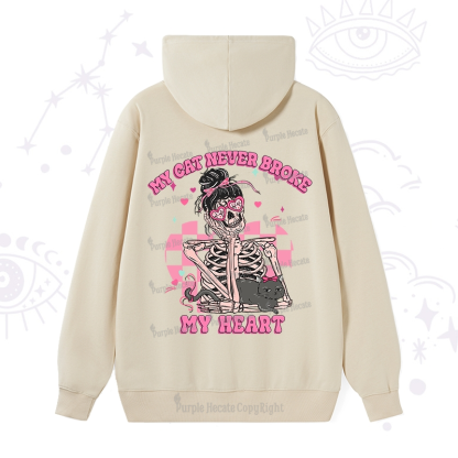 Purplehecate My Cat Never Broke My Heart Valentine Hoodie