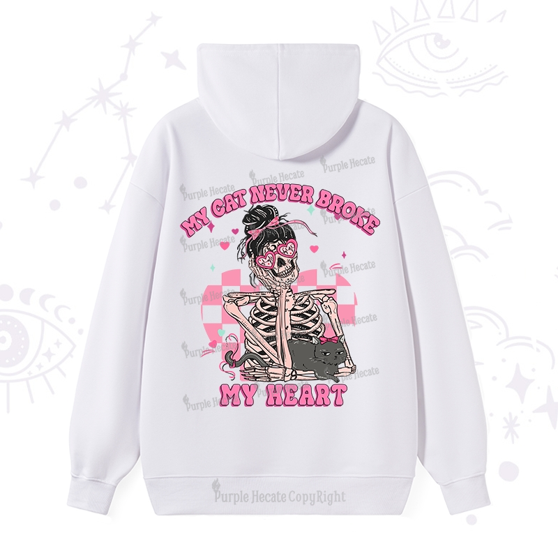 Purplehecate My Cat Never Broke My Heart Valentine Hoodie