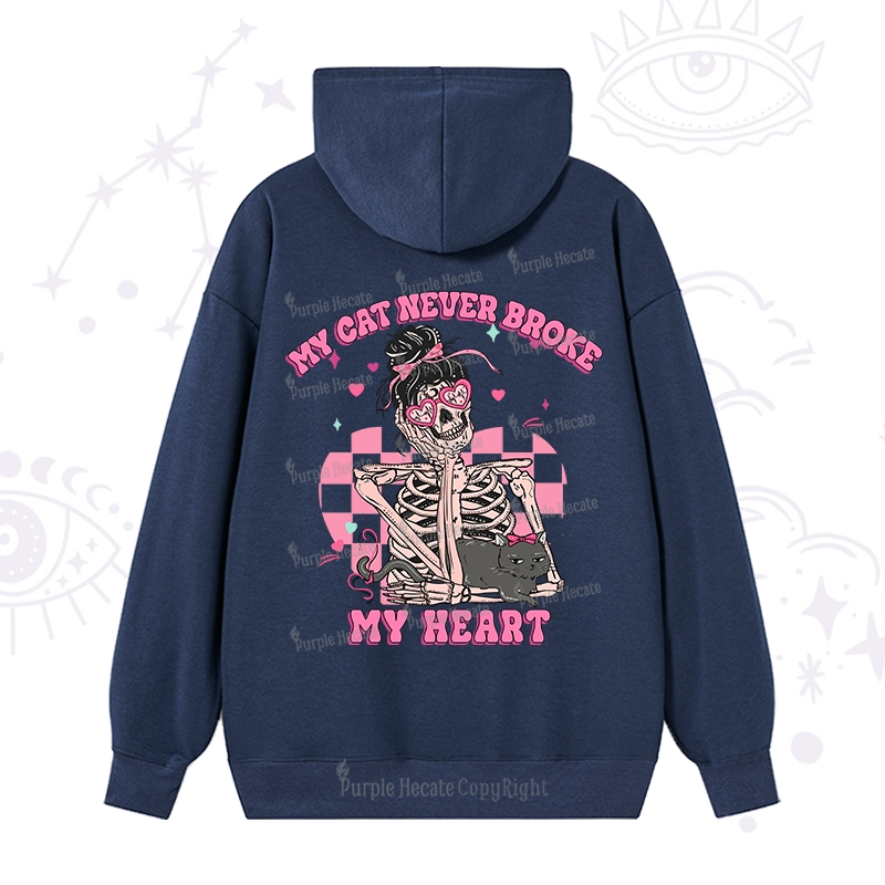 Purplehecate My Cat Never Broke My Heart Valentine Hoodie