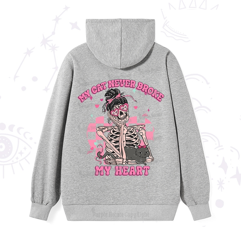 Purplehecate My Cat Never Broke My Heart Valentine Hoodie