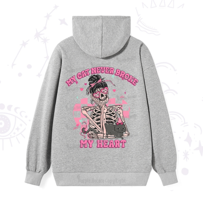 Purplehecate My Cat Never Broke My Heart Valentine Hoodie