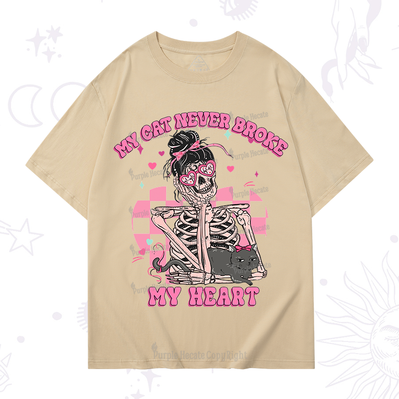 Purplehecate My Cat Never Broke My Heart Valentine T-Shirt