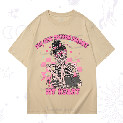 Purplehecate My Cat Never Broke My Heart Valentine T-Shirt
