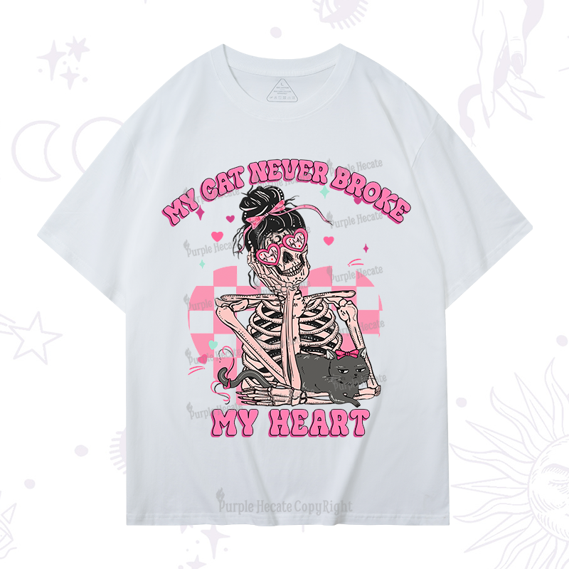 Purplehecate My Cat Never Broke My Heart Valentine T-Shirt