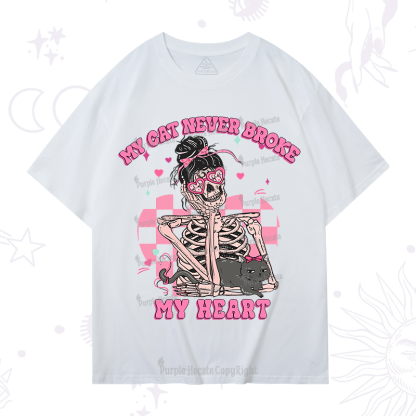 Purplehecate My Cat Never Broke My Heart Valentine T-Shirt