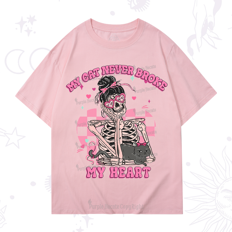 Purplehecate My Cat Never Broke My Heart Valentine T-Shirt