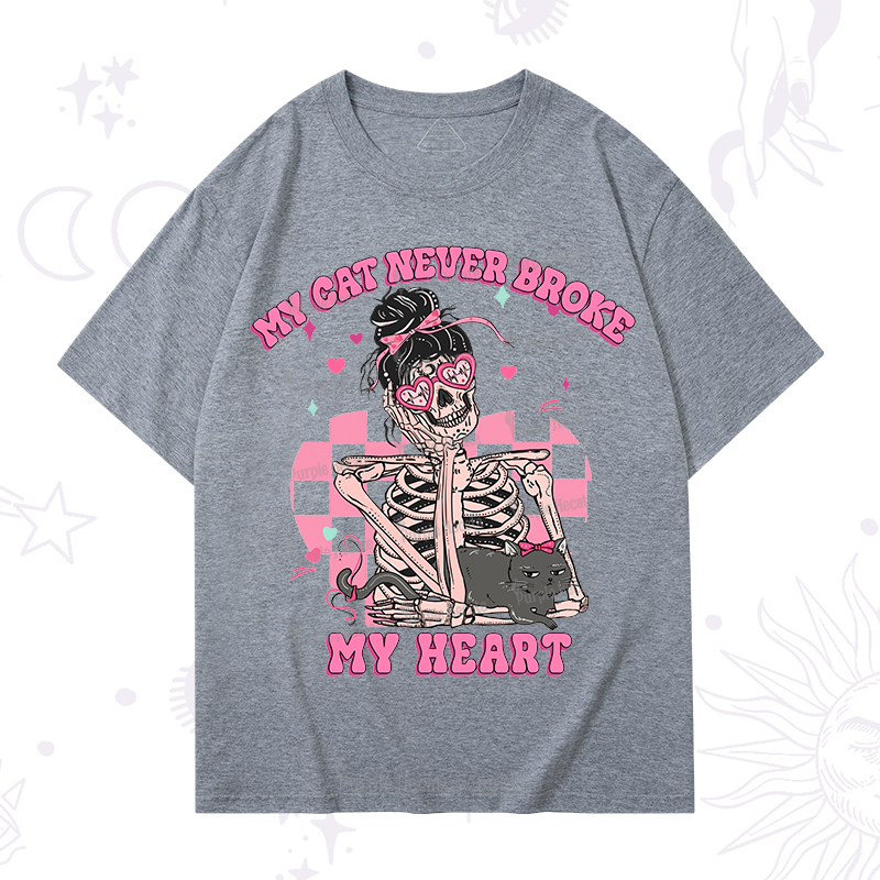 Purplehecate My Cat Never Broke My Heart Valentine T-Shirt
