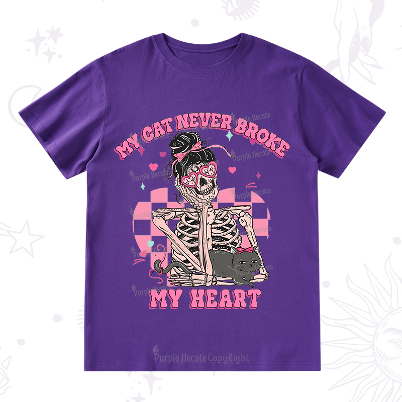 Purplehecate My Cat Never Broke My Heart Valentine T-Shirt