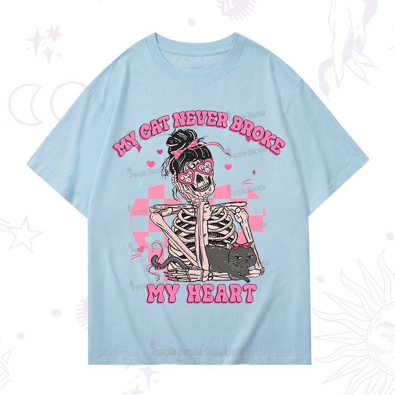 Purplehecate My Cat Never Broke My Heart Valentine T-Shirt