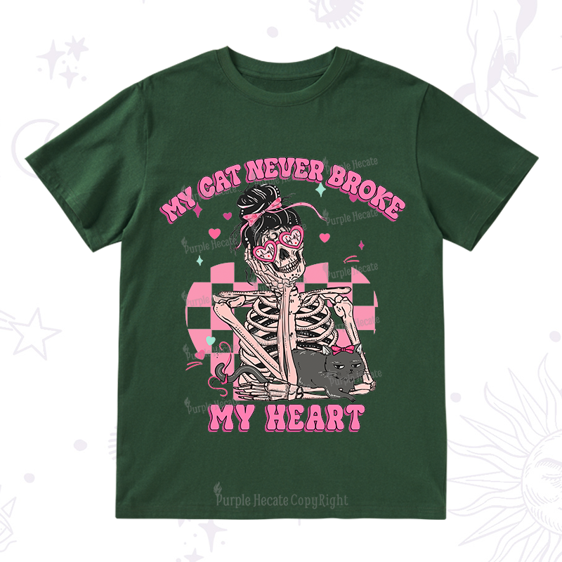 Purplehecate My Cat Never Broke My Heart Valentine T-Shirt