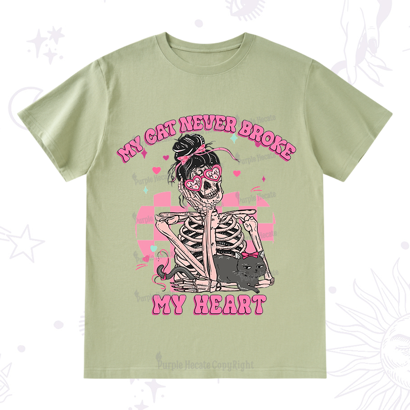 Purplehecate My Cat Never Broke My Heart Valentine T-Shirt