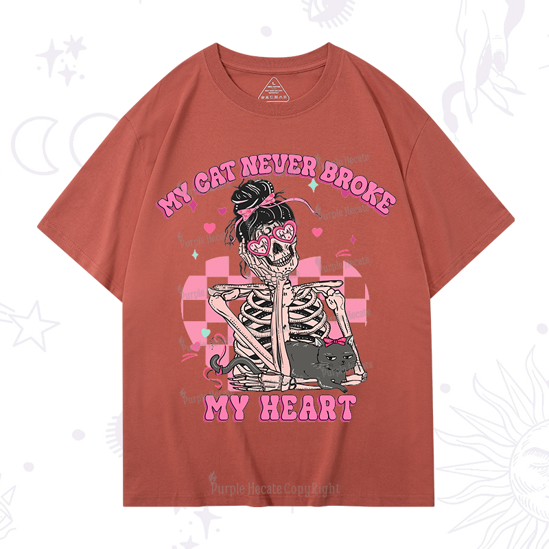 Purplehecate My Cat Never Broke My Heart Valentine T-Shirt