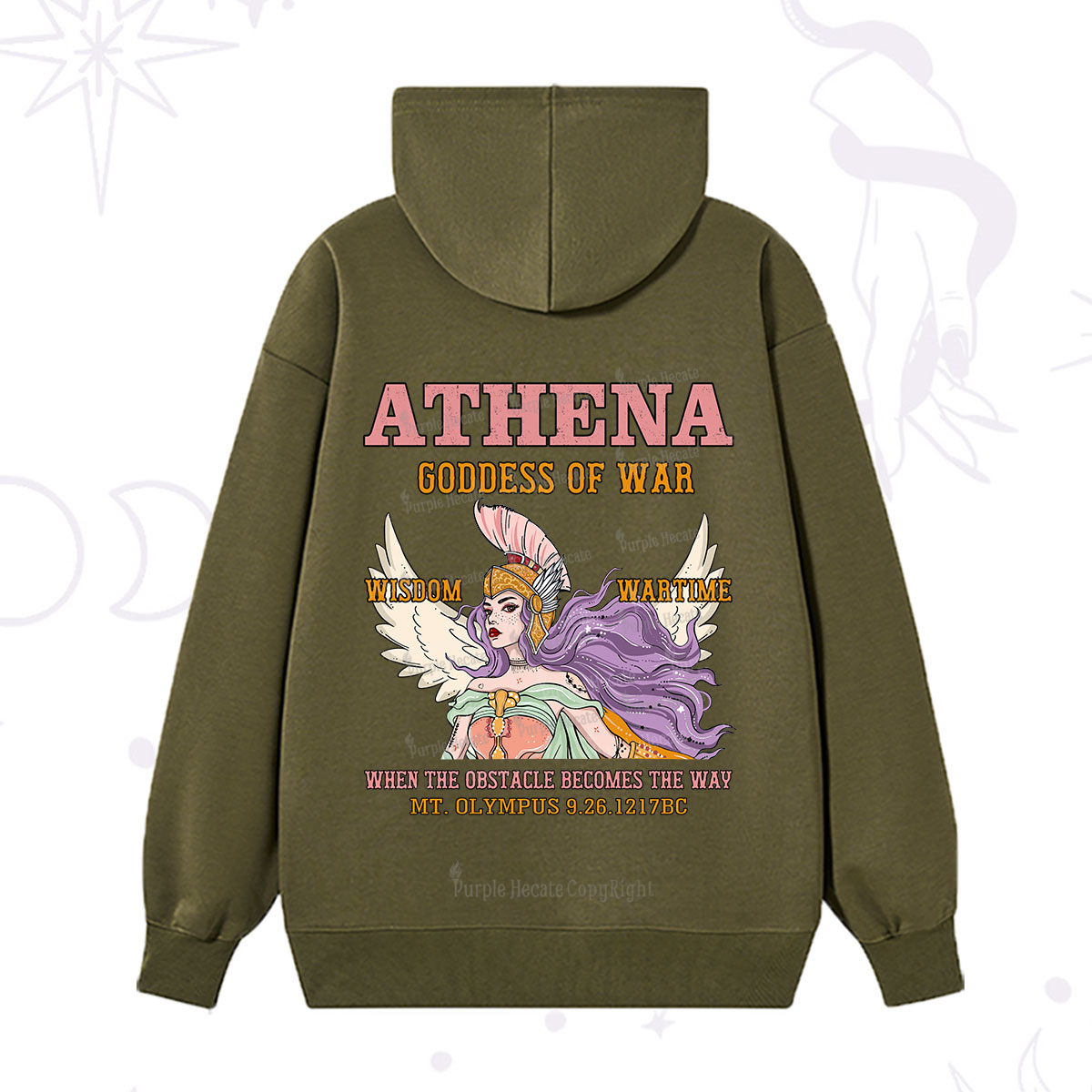 Purplehecate Wise War Goddess Athena Hoodie