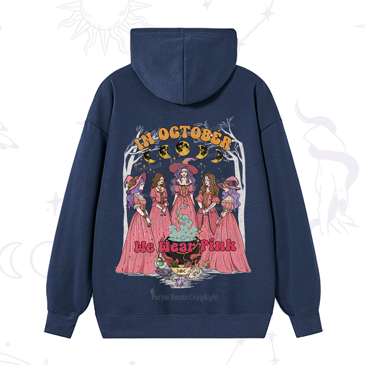Purplehecate In October We Wear Pink Halloween Hoodie