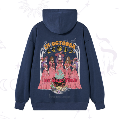 Purplehecate In October We Wear Pink Halloween Hoodie