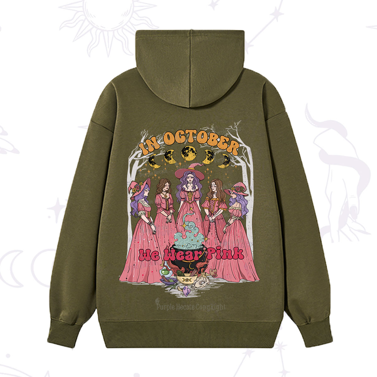 Purplehecate In October We Wear Pink Halloween Hoodie