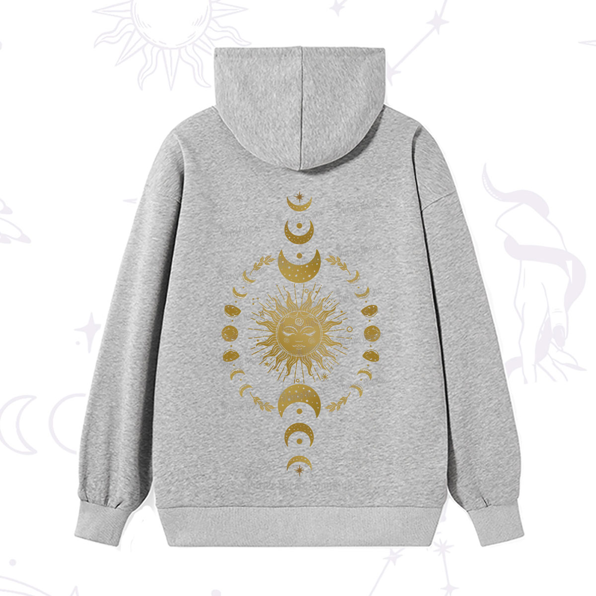 Purplehecate Celestial Sun & Moon Phases Hoodie