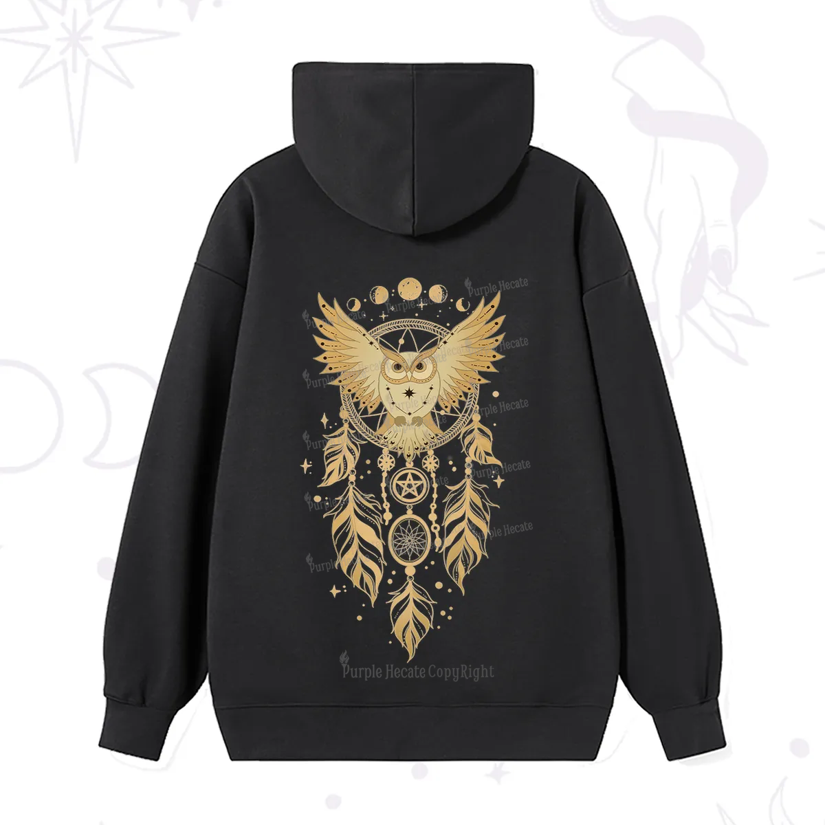 Purplehecate Mystical Owl Dreamcatcher Hoodie