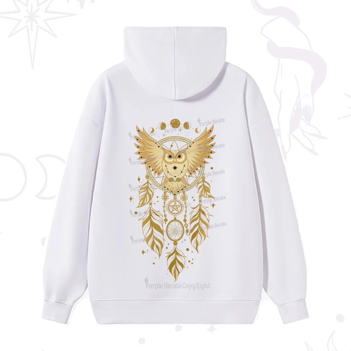 Purplehecate Mystical Owl Dreamcatcher Hoodie