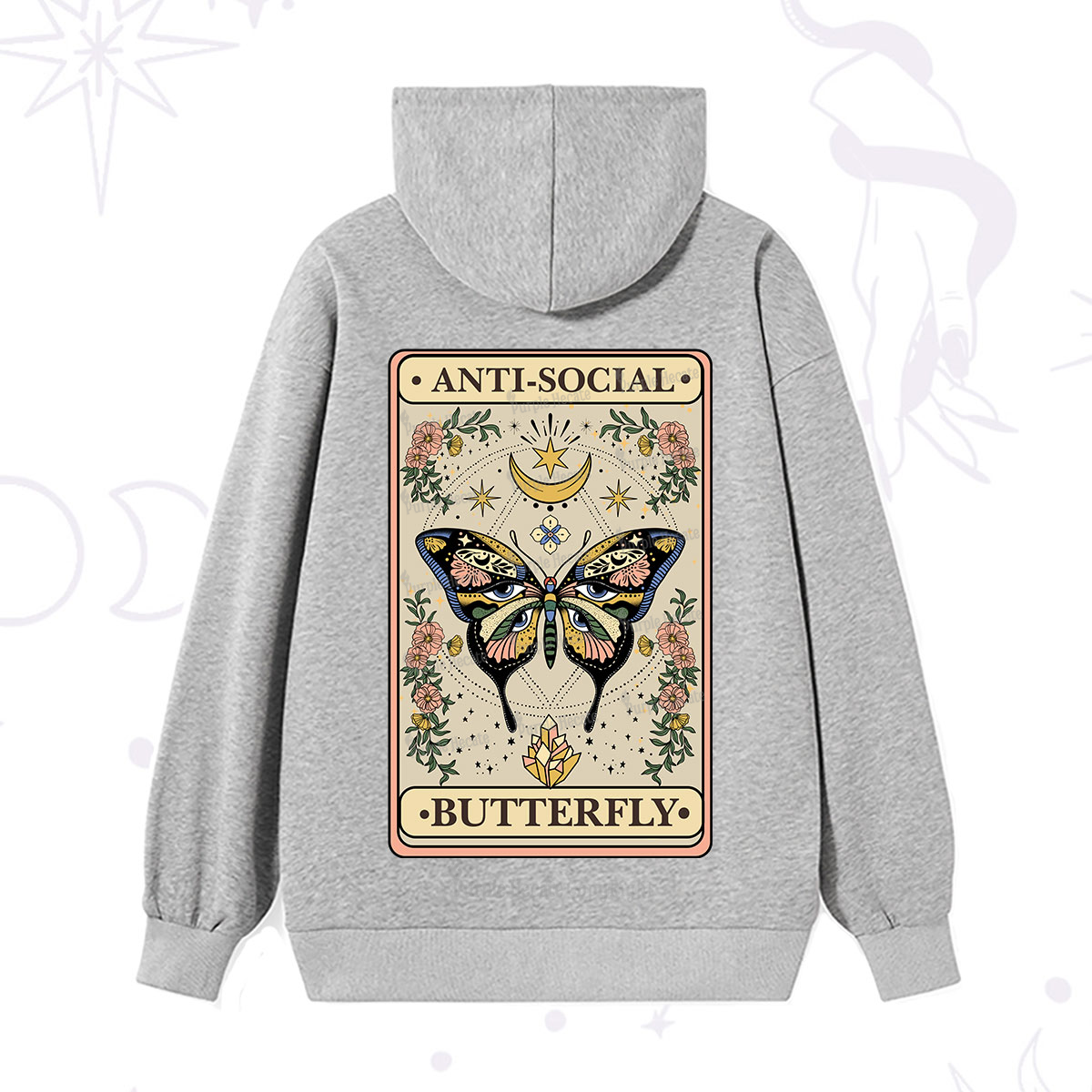 Purplehecate The Anti Social Nutterfly Oracle Card Hoodie
