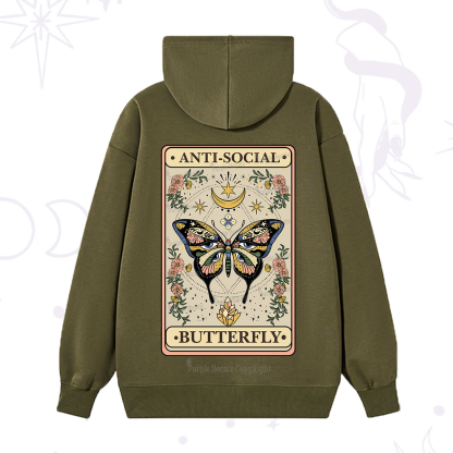 Purplehecate The Anti Social Nutterfly Oracle Card Hoodie