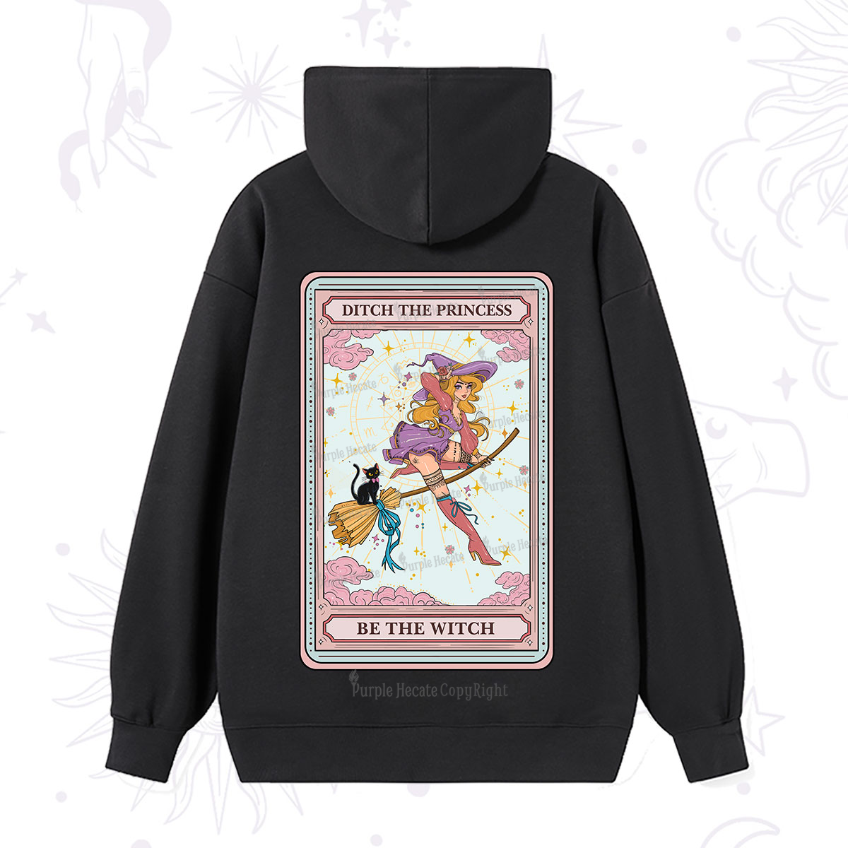 Purplehecate The Ditch The Princess Be The Witch Oracle Card Hoodie