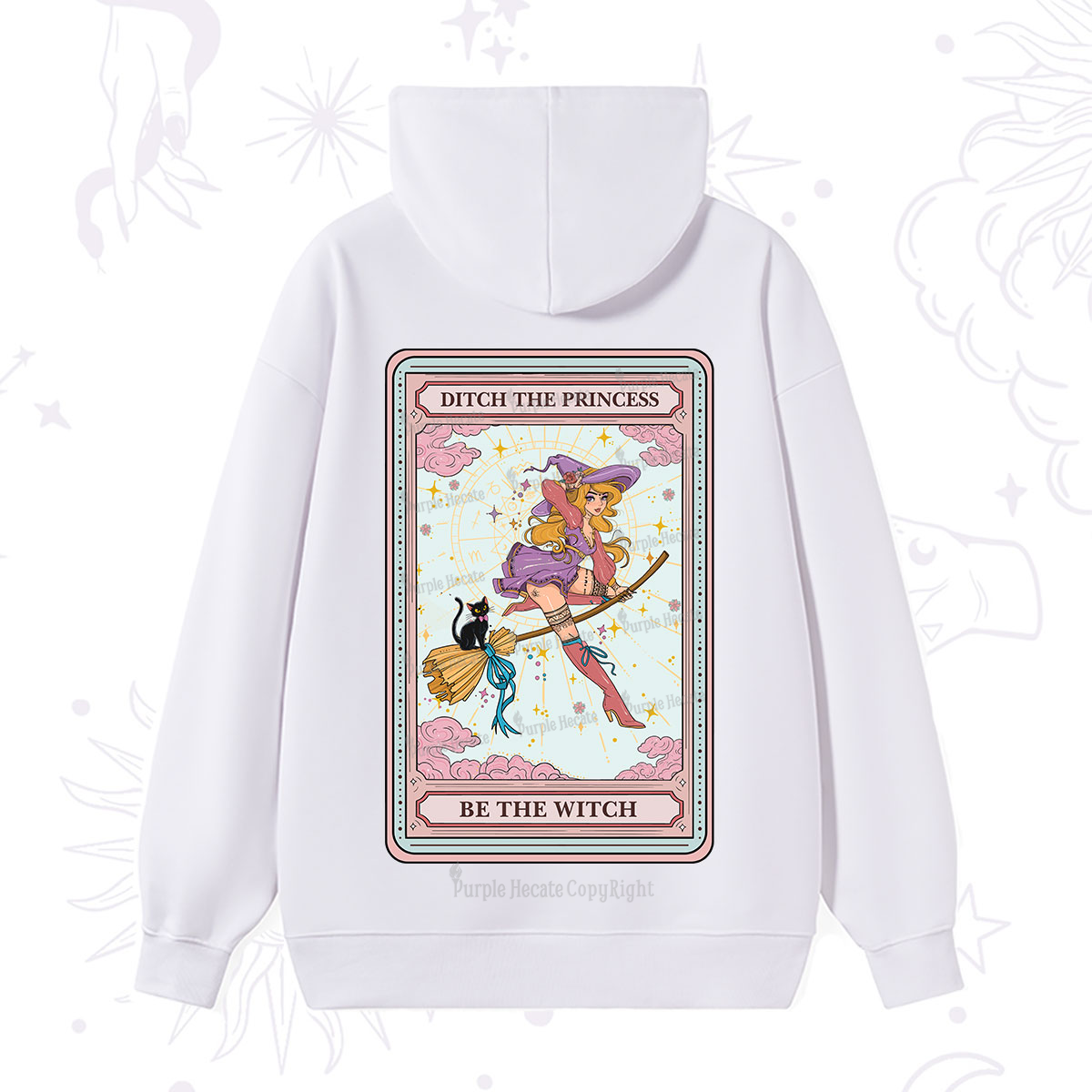 Purplehecate The Ditch The Princess Be The Witch Oracle Card Hoodie