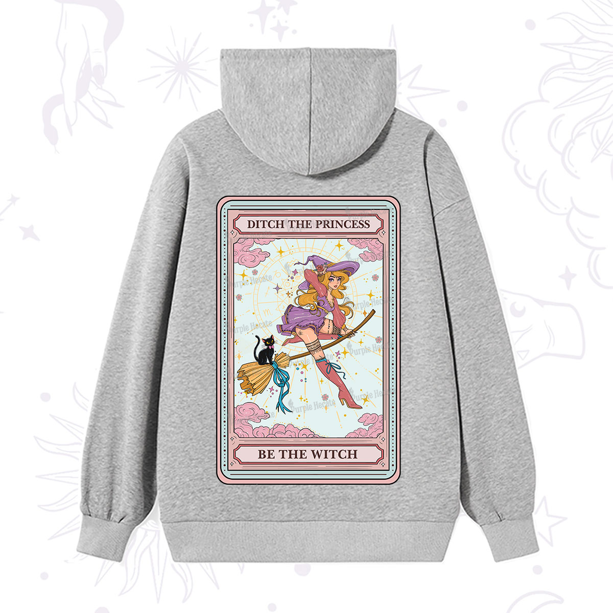 Purplehecate The Ditch The Princess Be The Witch Oracle Card Hoodie
