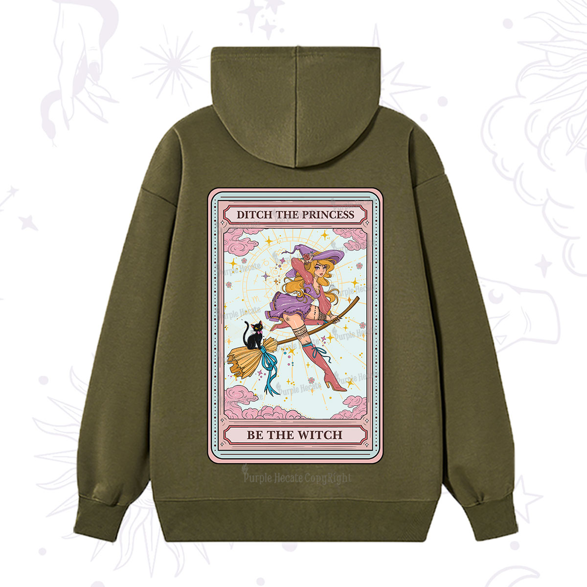 Purplehecate The Ditch The Princess Be The Witch Oracle Card Hoodie