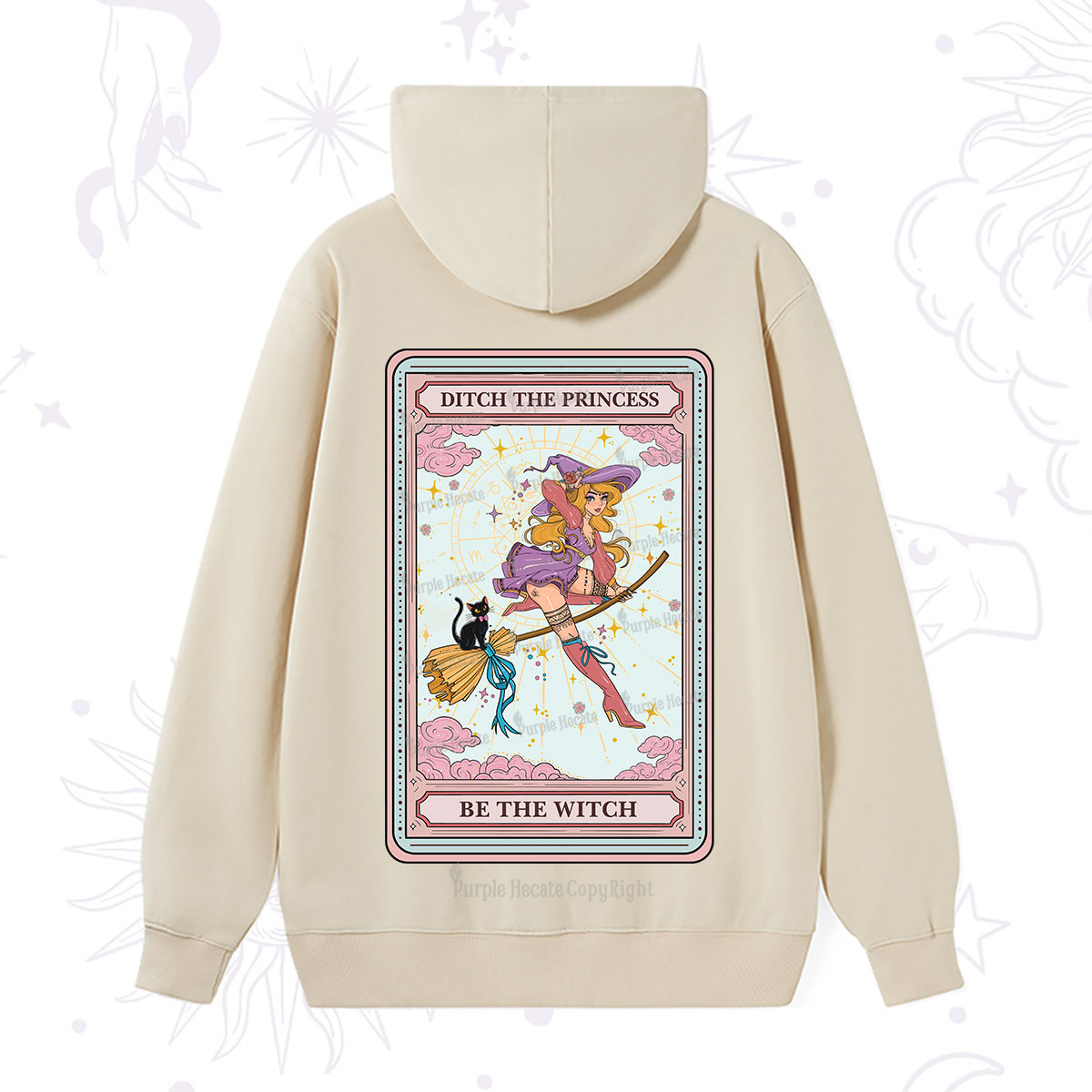 Purplehecate The Ditch The Princess Be The Witch Oracle Card Hoodie