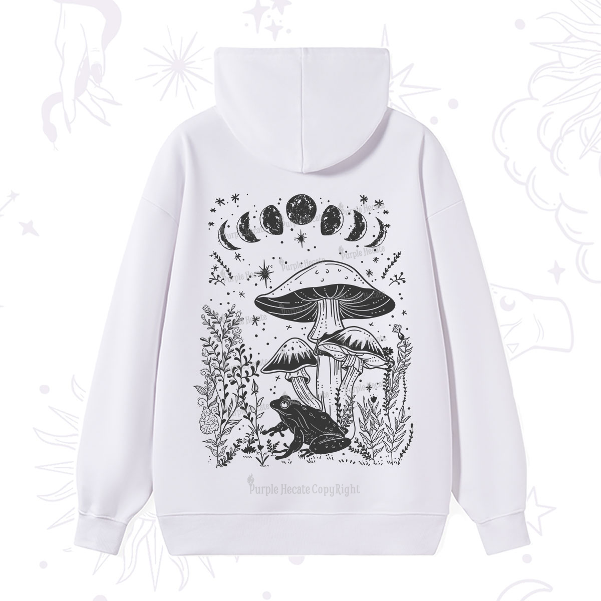 Purplehecate Celestial Frog Mushrooms Hoodie