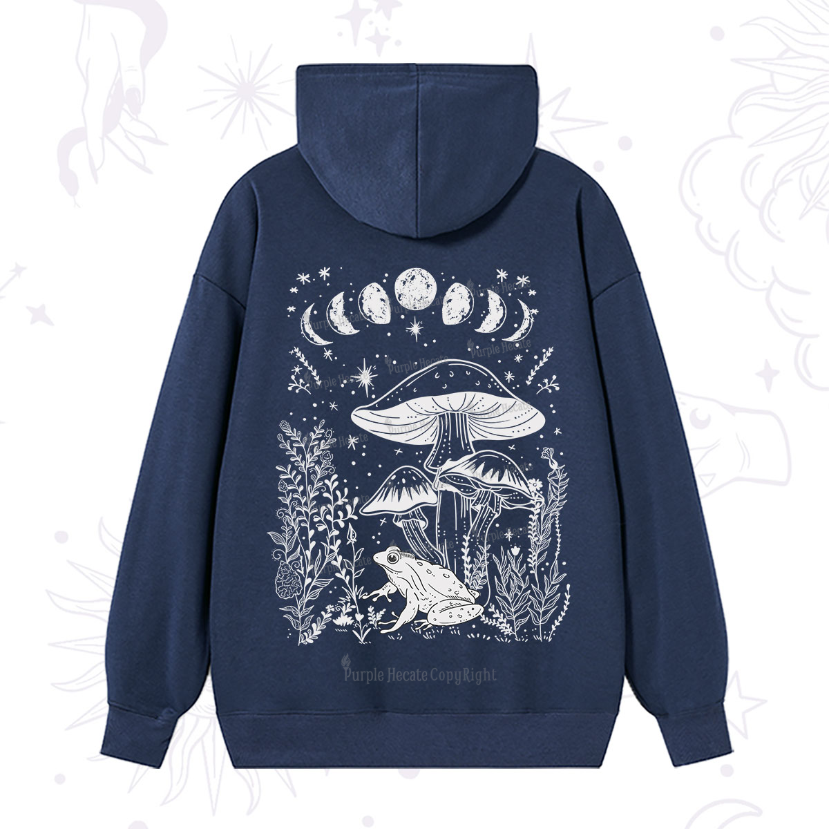 Purplehecate Celestial Frog Mushrooms Hoodie