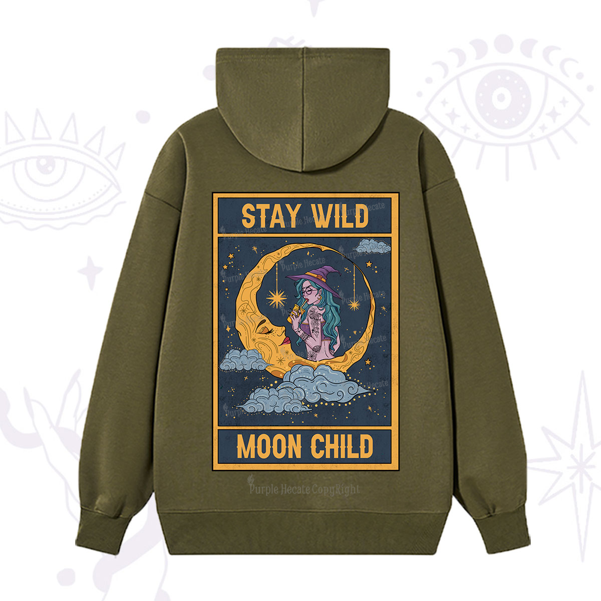 Purplehecate The Stay Wild Moon Child Oracle Card Hoodie