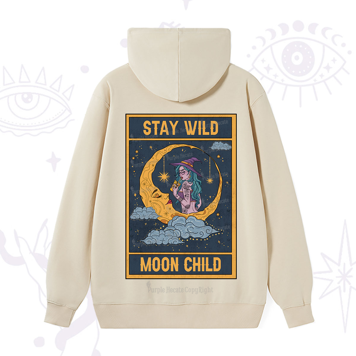 Purplehecate The Stay Wild Moon Child Oracle Card Hoodie