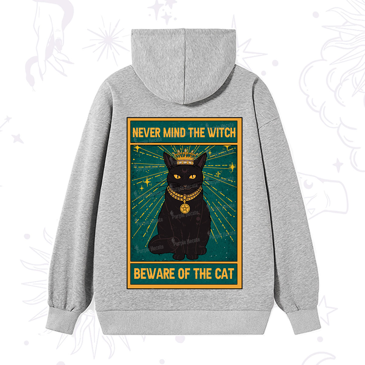 Purplehecate The Never Mind The Witch Beware Of The Cat Oracle Card Hoodie