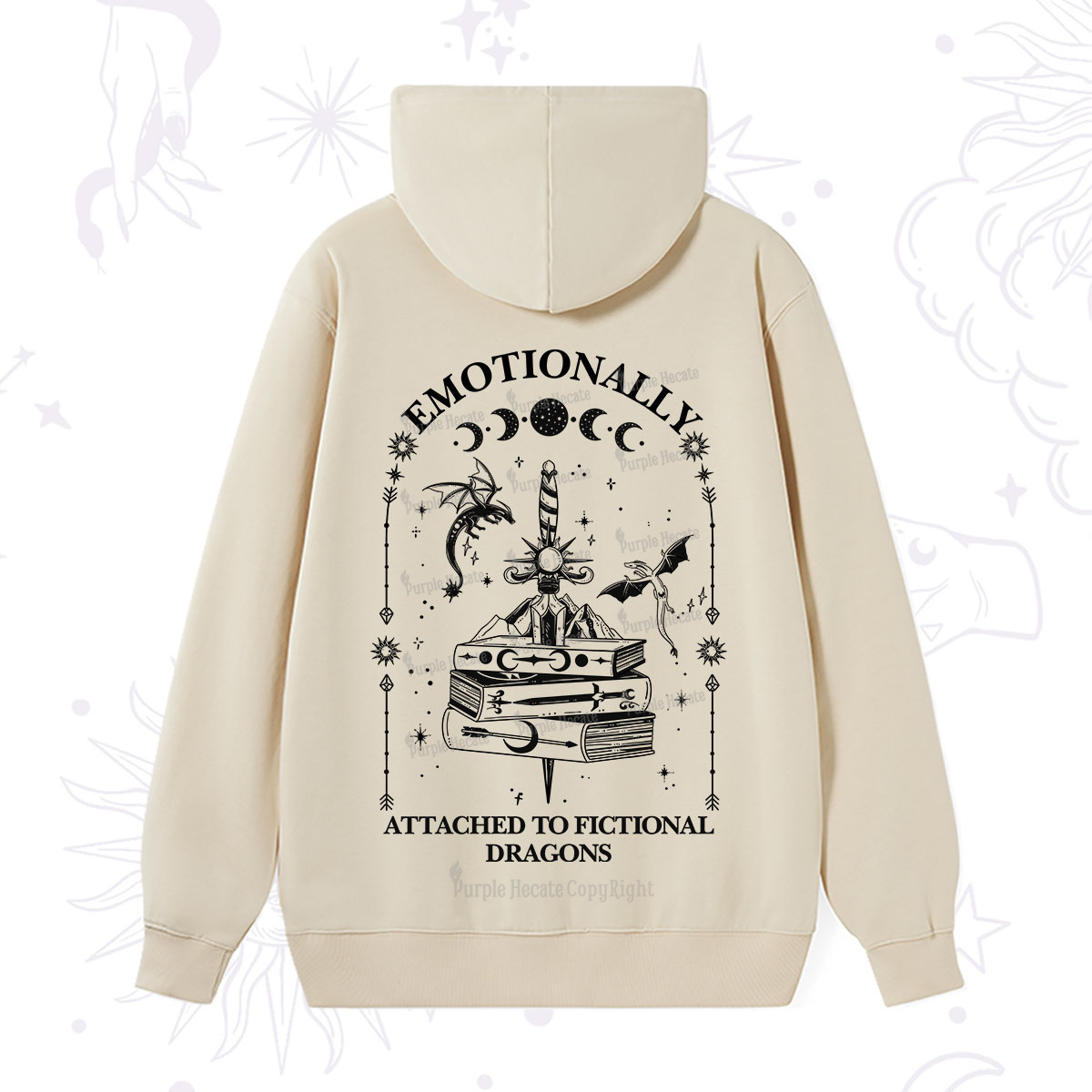 Purplehecate Emotionally Attached to Fictional Dragons Hoodie