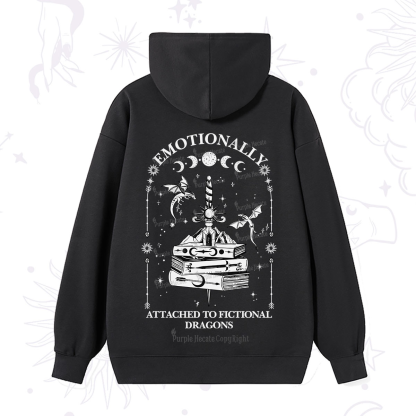 Purplehecate Emotionally Attached to Fictional Dragons Hoodie