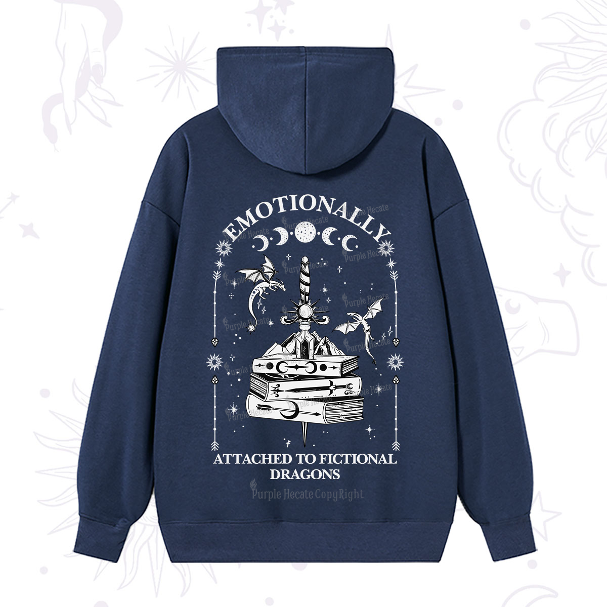 Purplehecate Emotionally Attached to Fictional Dragons Hoodie