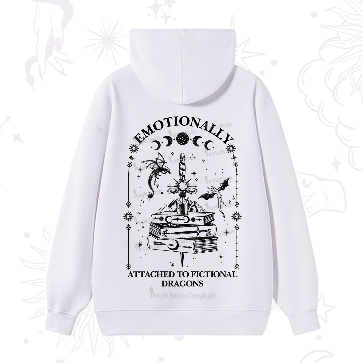 Purplehecate Emotionally Attached to Fictional Dragons Hoodie