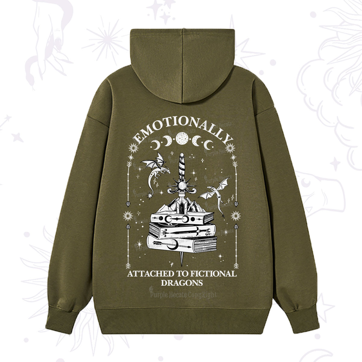Purplehecate Emotionally Attached to Fictional Dragons Hoodie