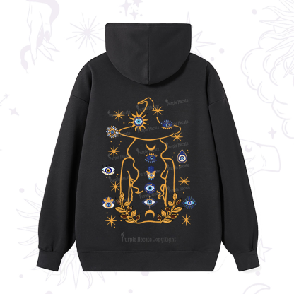Purplehecate Evil Eye Woman Back Hoodie