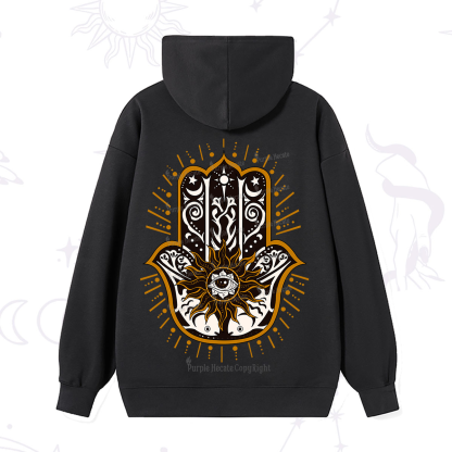 Purplehecate The Sun Eye Hamsa Hoodie